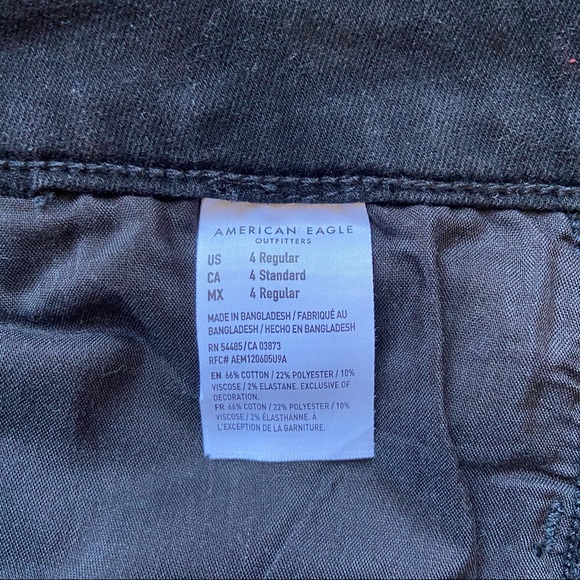 NWT AE Black Distressed Skinny Jeans - Picture 5 of 6